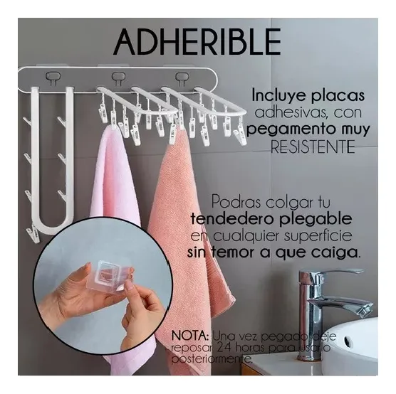 Tendedero plegable de pared para ropa ligera