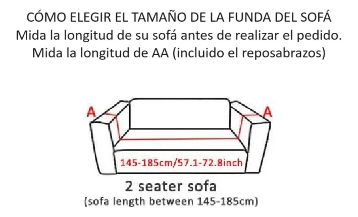 Funda de sofá elástica protector de silla 2 puestos