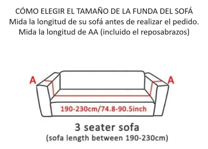 Funda de sofá elástica protector sofá de 3 puestos