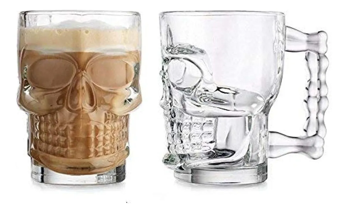 Vaso de Calavera set x6 unds en vidrio de lujo para licor