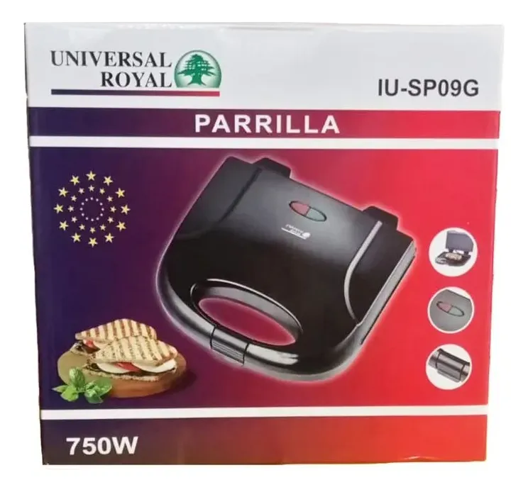 Sandwichera Eléctrica Parrilla Grill 750W Universal Royal