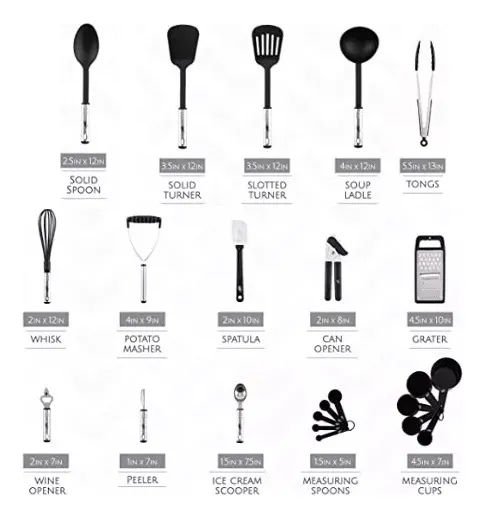 Kit utensilios de cocina 25 pcs en silicona