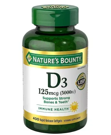 Nature's Bounty Vitamina D3 5,000 IU, 400 Cápsulas Blandas