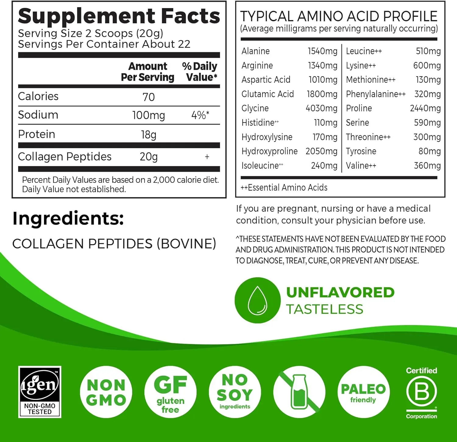 Orgain Colágeno Hidrolizado Keto Ceto Aminoácidos 1 Libra