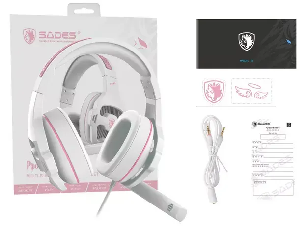 Sades Ppower Gaming Headset Auricular Y Microfono SA-726 ROSA 