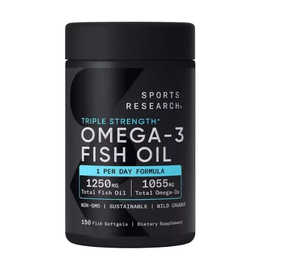 Sports Research Omega 3 Aceite de Pescado, 150 Softgels