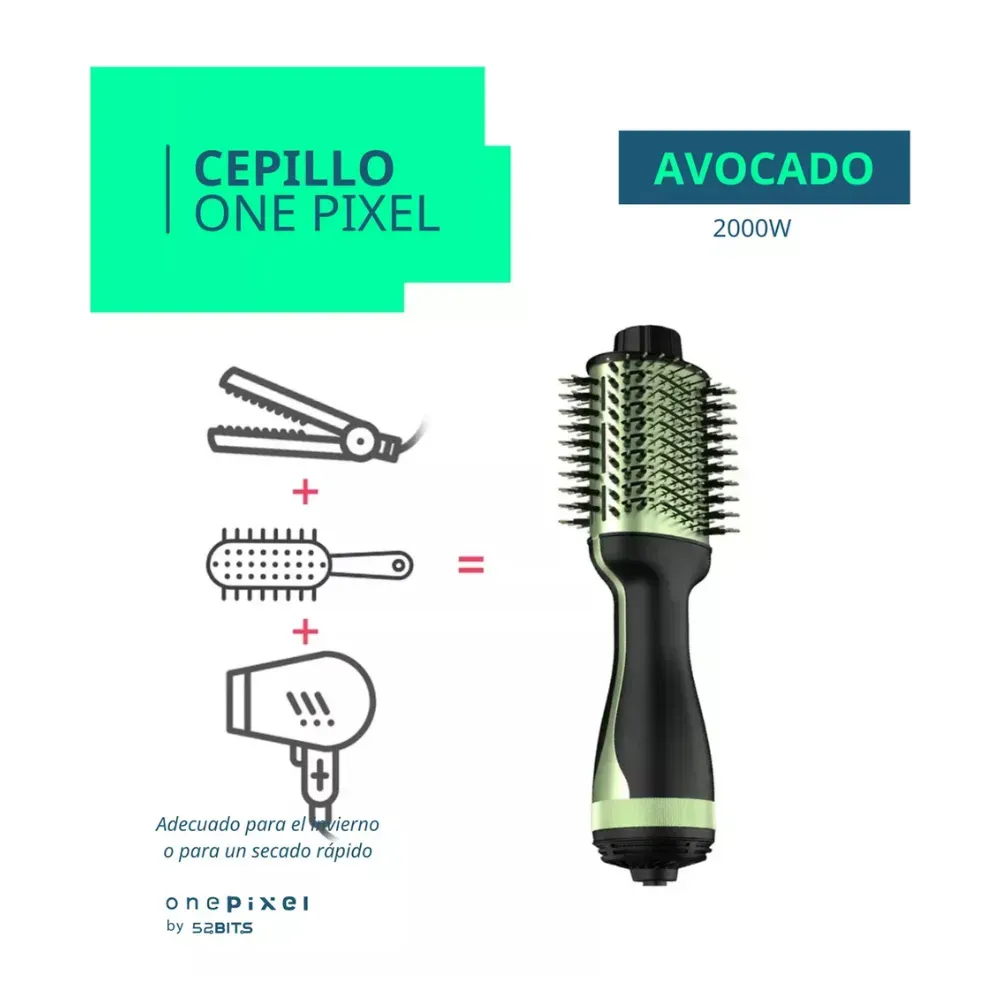 Cepillo Secador Avocado 3d Color Verde 