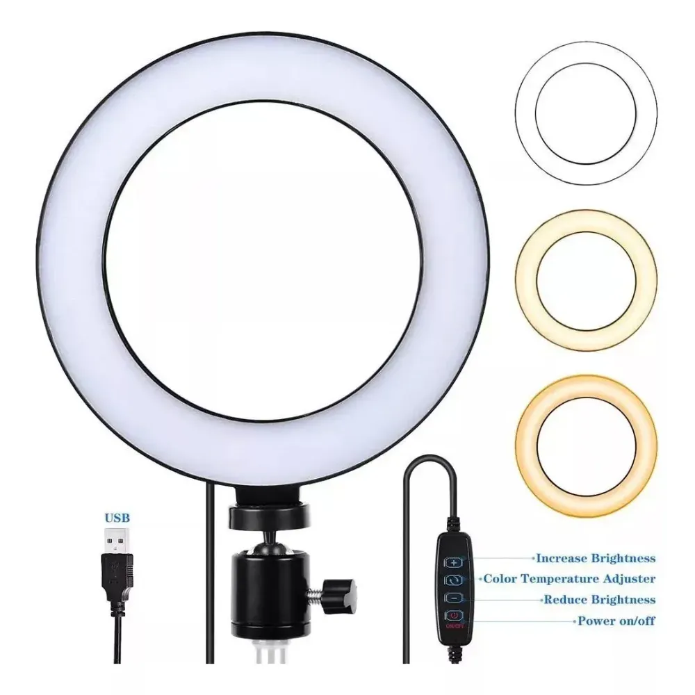 Aro De Luz Rgb Led De 16cm Con Iluminación Profesional R01