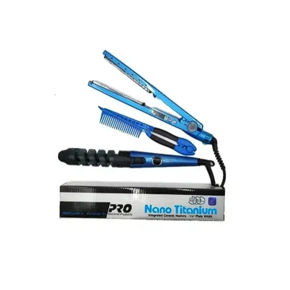 Combo Plancha De Cabello Nano Titanium