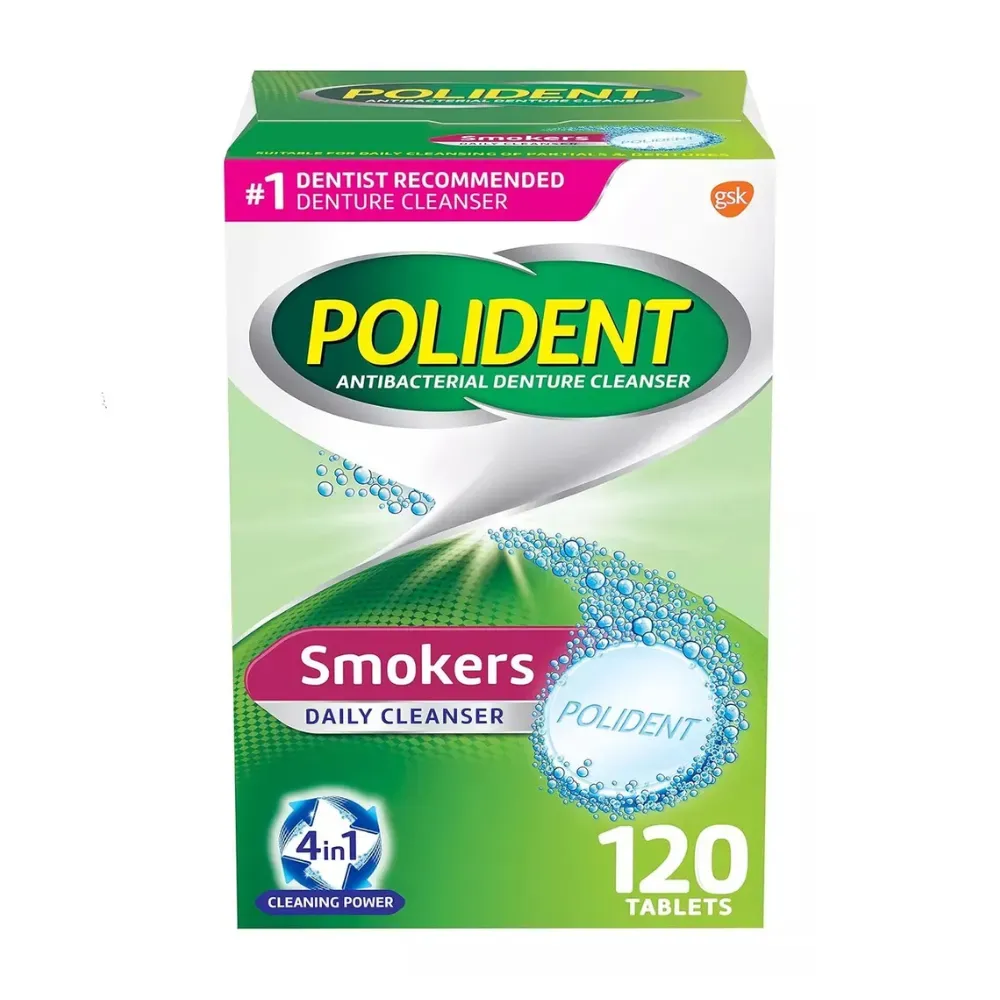 Polident Limpiador Antibacterial Para Dentadura De Fumadores