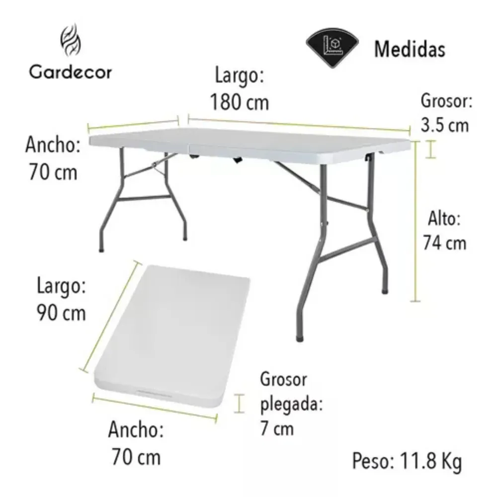 Mesa Plegable Portatil Gardecor F01B