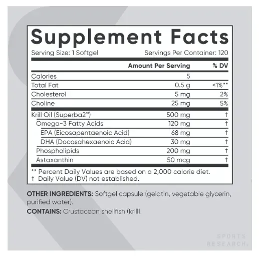  Sports Research Omega 3 Aceite Krill 120 Softgels