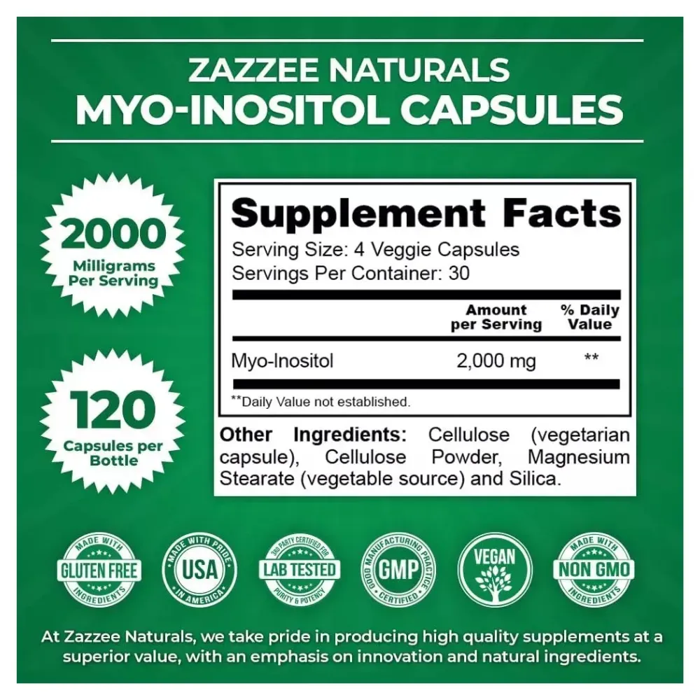 Zazzee Myo-inositol X 120 Caps 