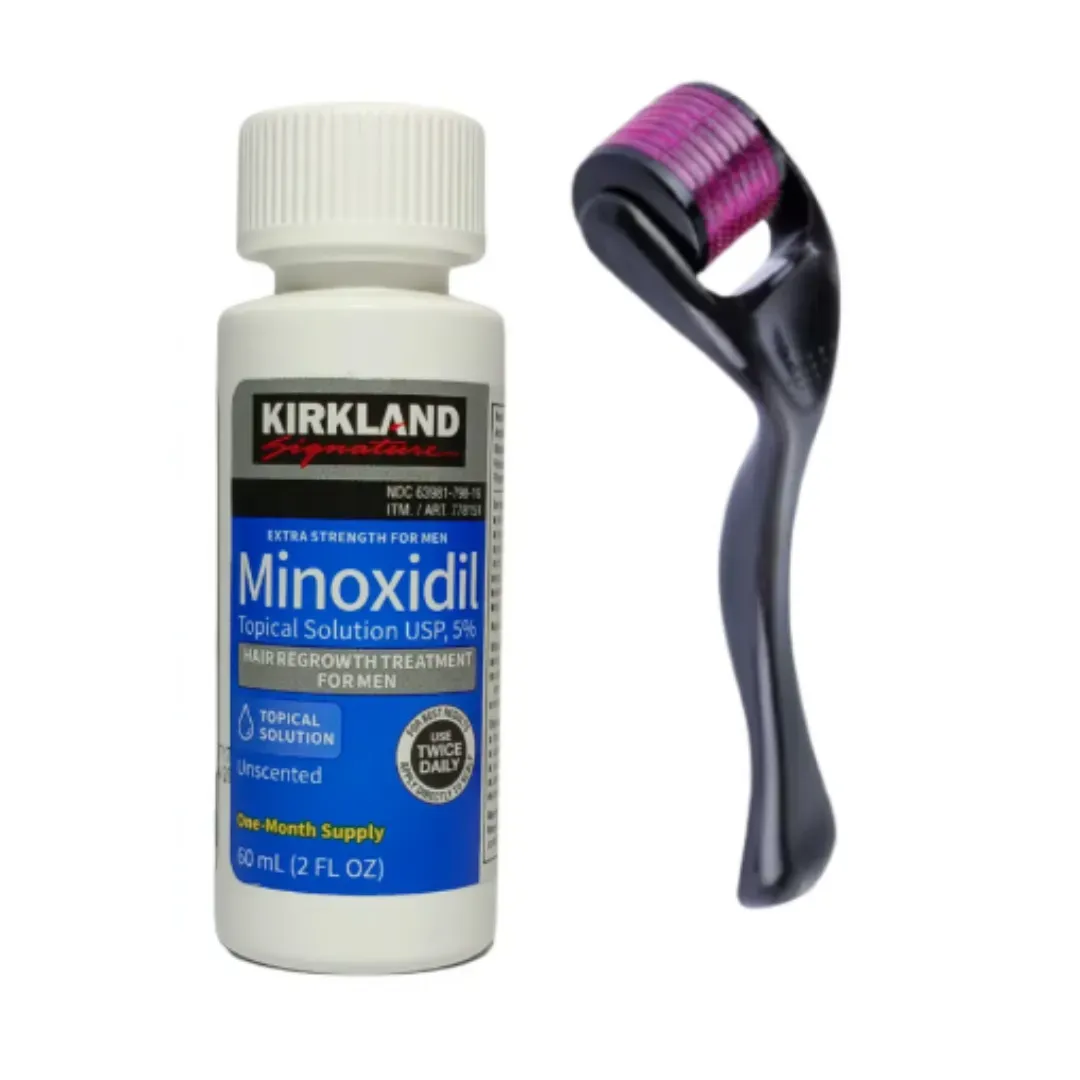 Minoxidil Kirkland 5% 60ml + Dermaroller 