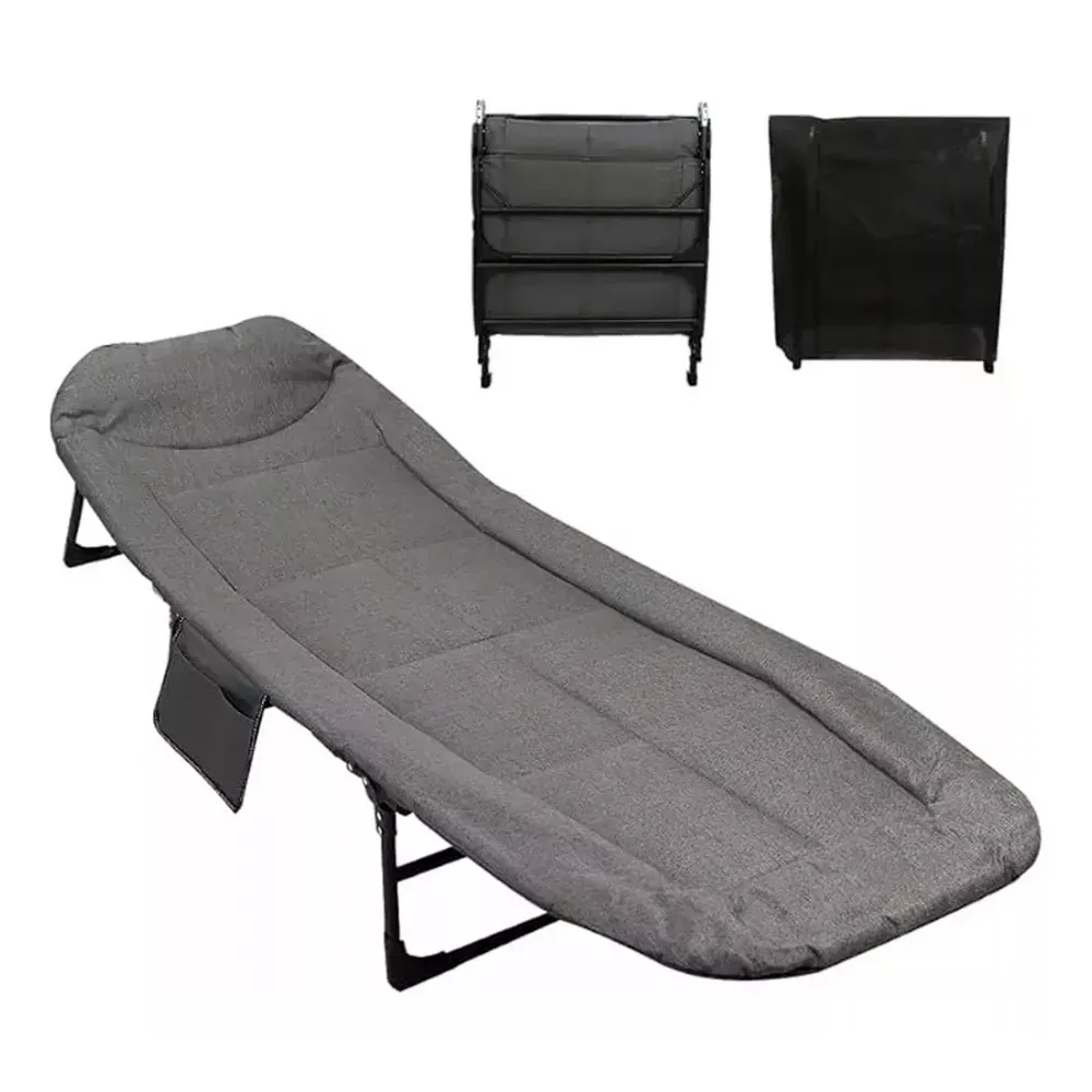 Cama Plegable Acolchada Reclinable Camping Exterior Portátil W01