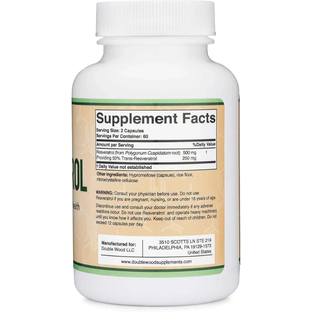 Double Wood Resveratrol 120 Capsulas