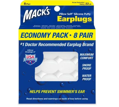 Protector De Oídos Macks Earplug De Silicona Suave 8 Pares