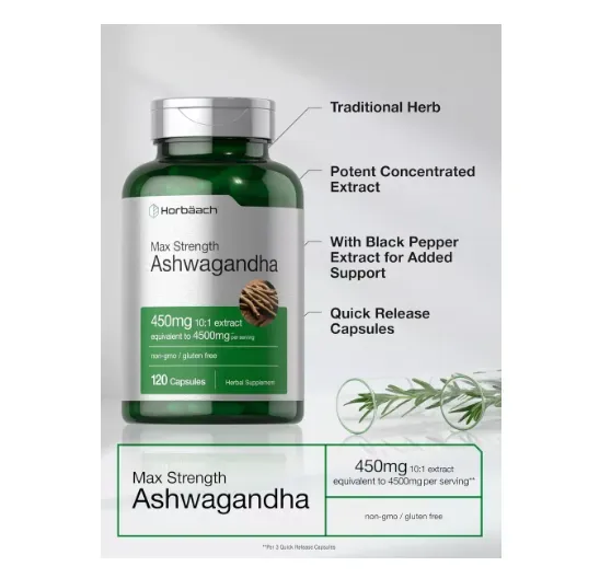  Horbaach Ashwagandha 4,500 mg, 120 Cápsulas