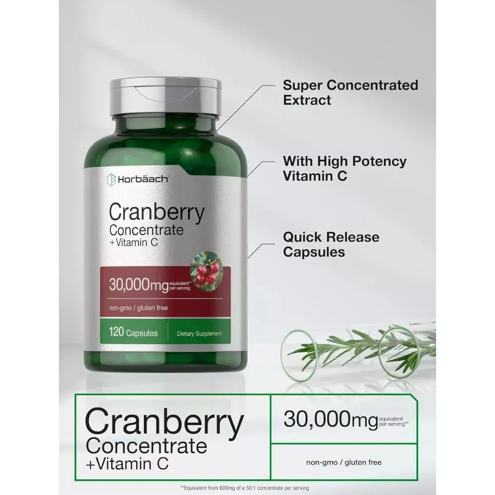 Horbaach Cranberry + Vitamina C 30,000mg X 120