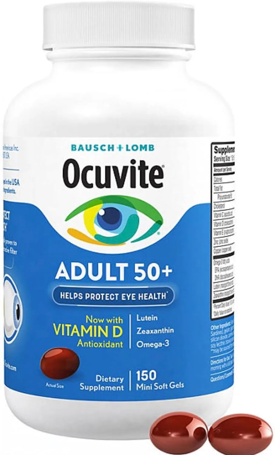 Bausch + Lomb Ocuvite Adult 50+ Suplemento De Vitaminas y Minerales 150 Mini Softgels