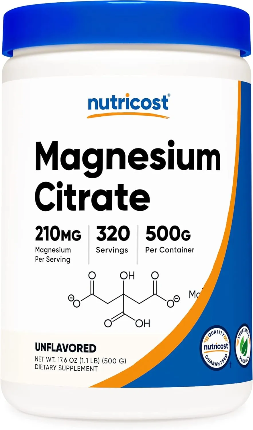 Nutricost Citrato De Magnesio Sin Sabor 500g