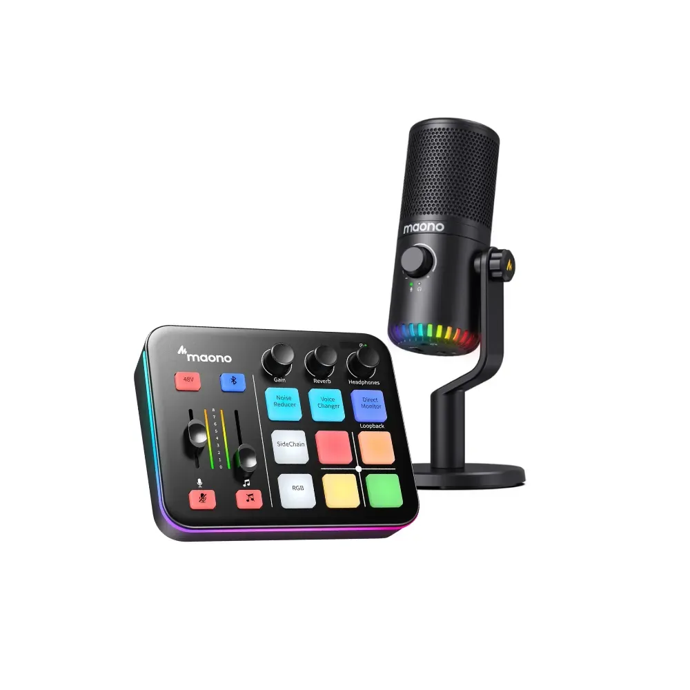 Combo Maono Microfono Dm30rgb Y Audio Mixer