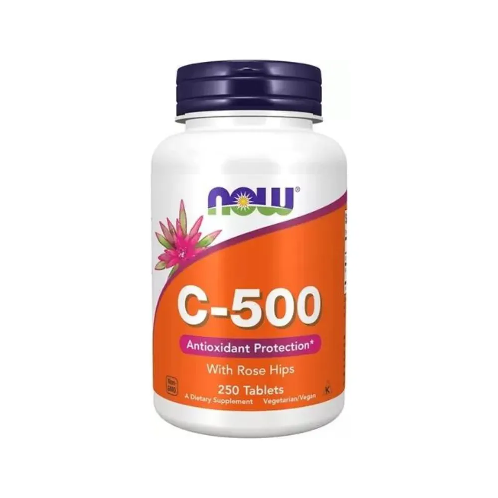 Now Vitamina C 500 With Rose Hips 250 Tabletas