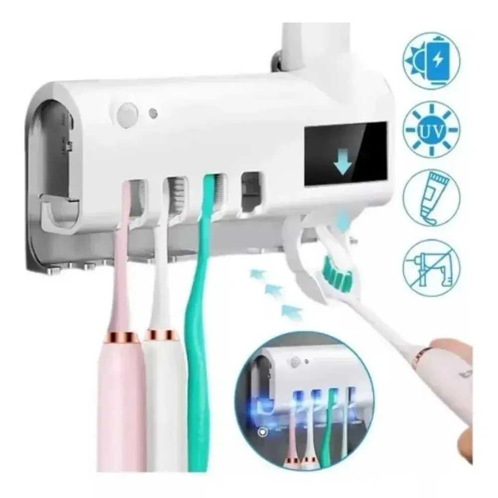 Soporte Esterilizador Cepillos Dispensador Crema Dental