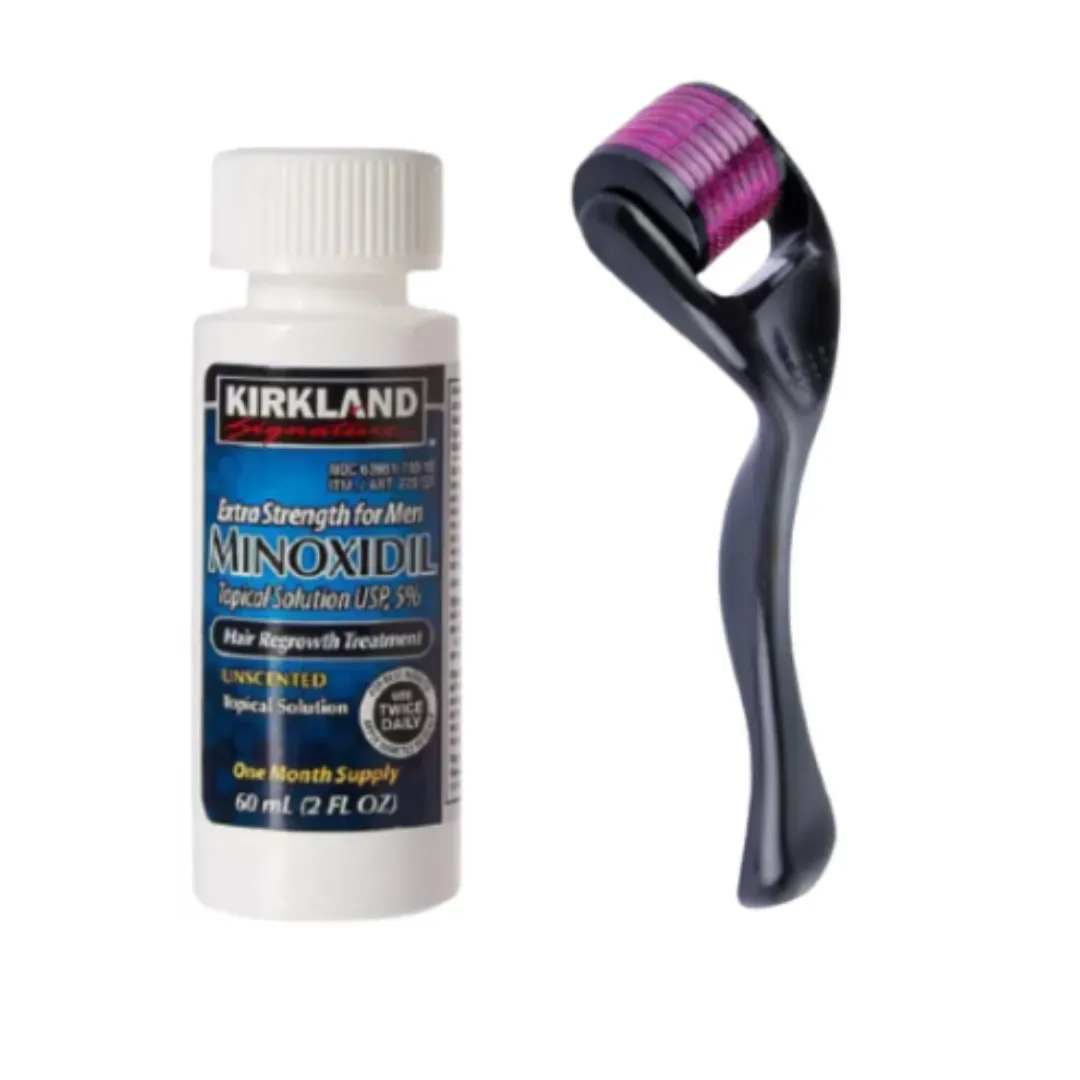 Minoxidil Kirkland 5% 60ml + Dermaroller 