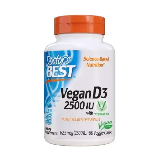 Doctor's Best Vitamina D3 2,500 IU (62.5 mg), 60 Cápsulas