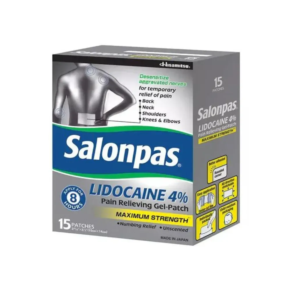 Salonpas Parche Gel Con Lidacaina Alivo Del Dolor