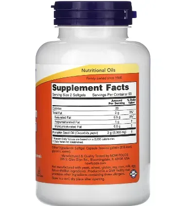 Now Foods, Pumpkin Seed Oil, 1,000 mg, 100 Softgels 