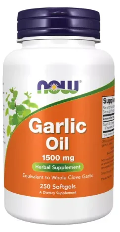 Now Aceite De Ajo 1500mg Garlic Oil 250 Cápsulas Blandas