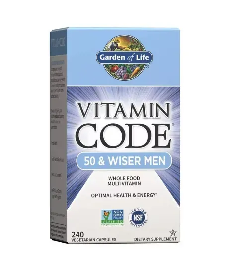 Garden of Life Vitamin Code 50 & Wiser Men, 240 Cápsulas