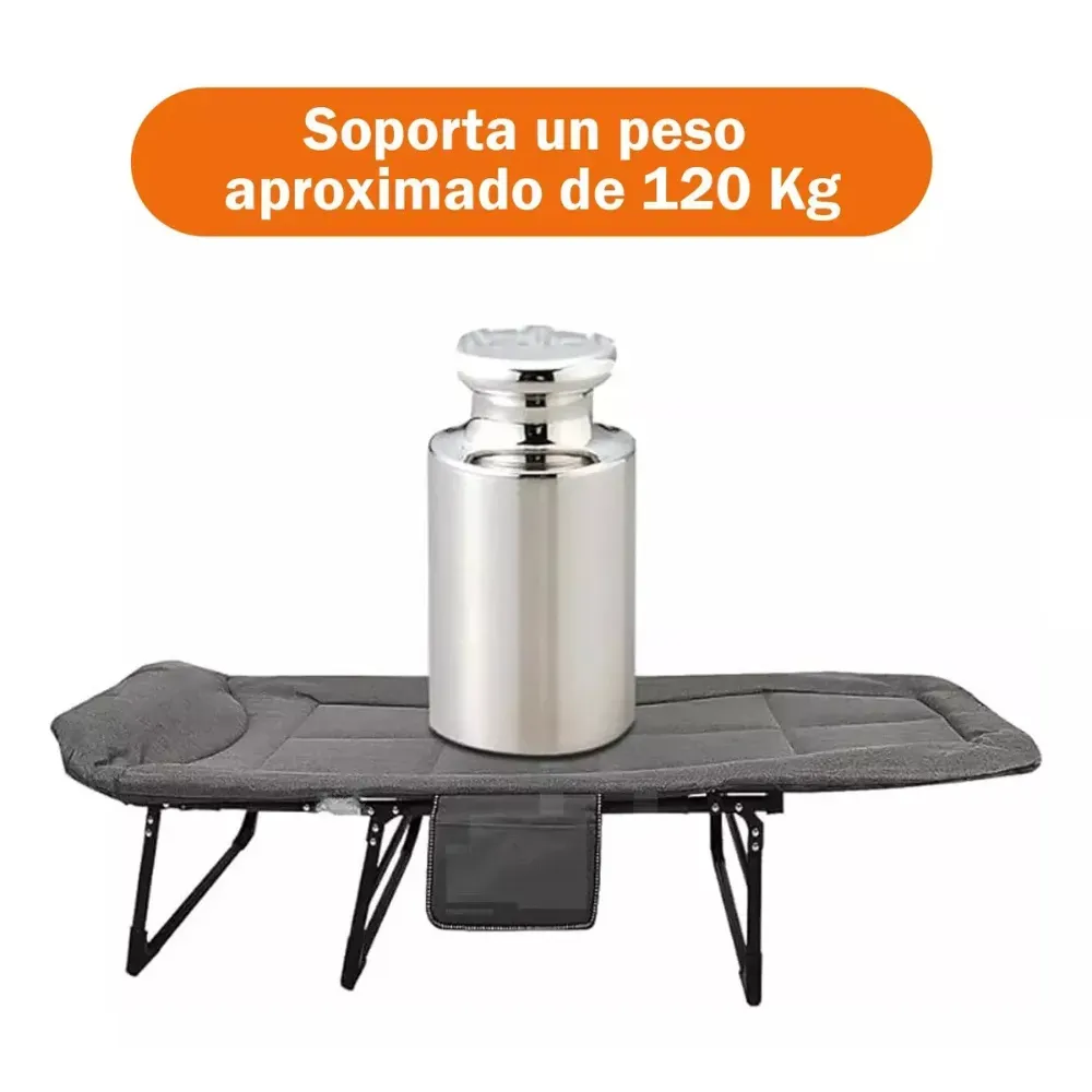 Cama Plegable Acolchada Reclinable Camping Exterior Portátil W01