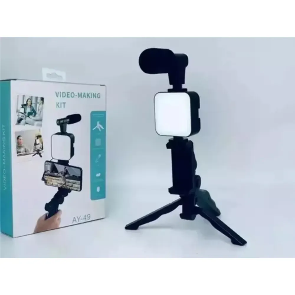 Estabilizador Soporte Celular Luz Led Micrófono + Control 