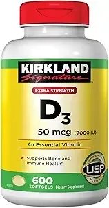 Kirkland Vitamina D3 50 Mcg 600 Softgels