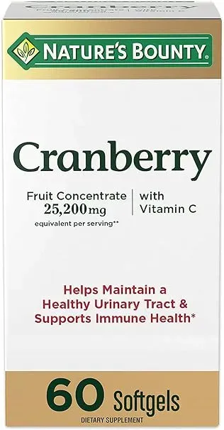 Nature's Bounty Cranberry 25200 Vitamin C 60 Softgels