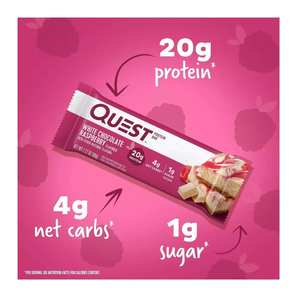 Quest Proteina Sabor Frambuesa De Chocolate Blanco X 12 Unds