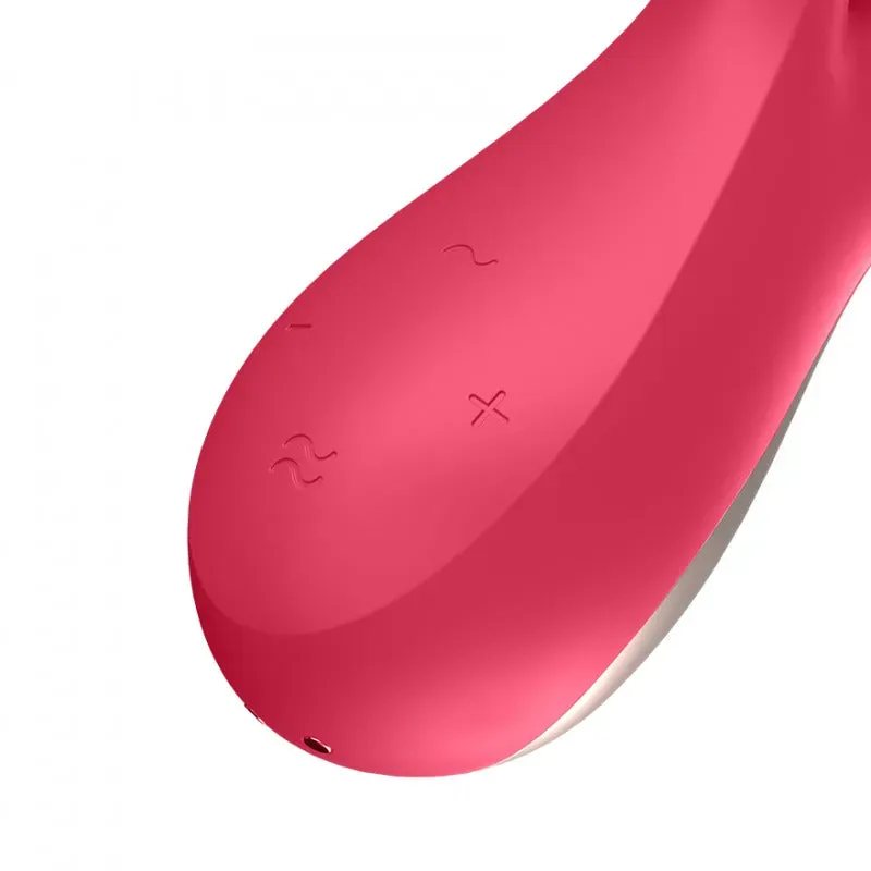  SATISFYER Vibrador Tipo Rabbit Mono Flex Rojo