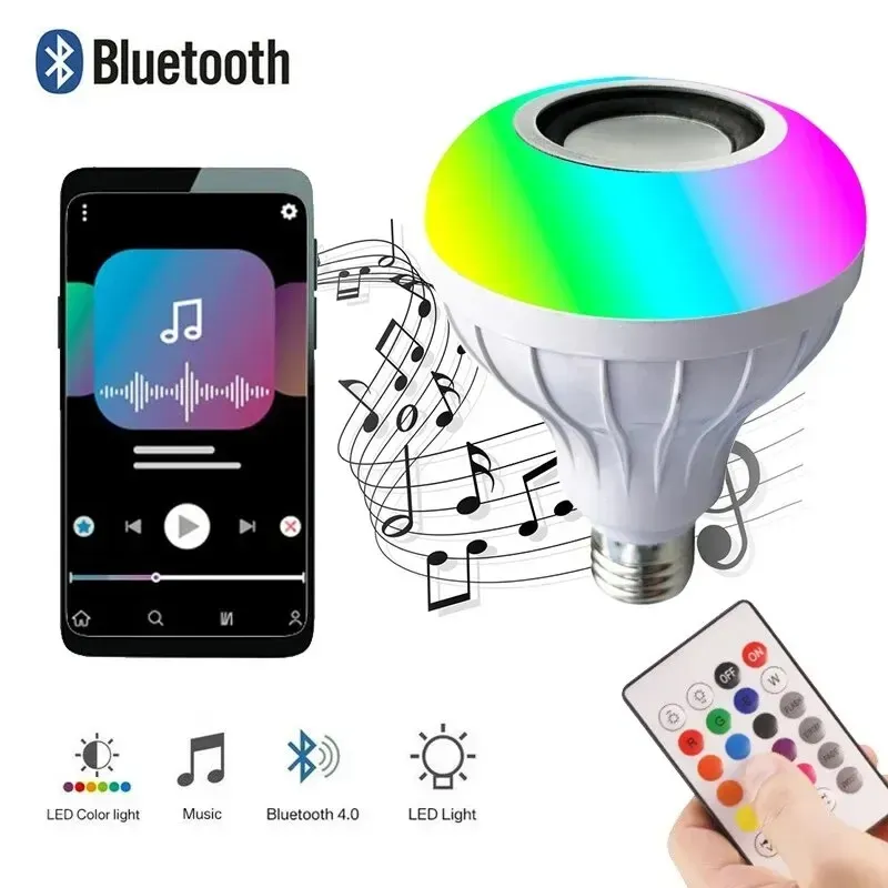 Bombillo Led Parlante Con Control Remoto Bluetooth