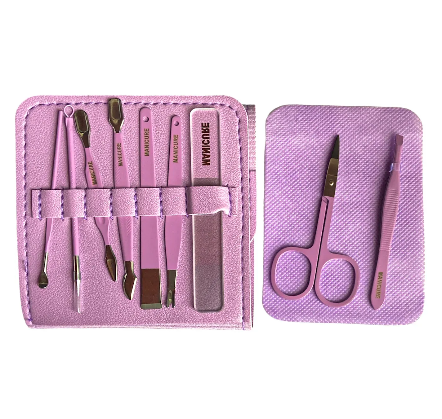 Estuche De Kit Manicura Corta Uñas Y Accesorios En Acero Inoxidable