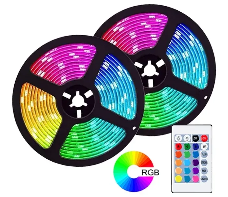 Cinta Led Tira Luces 5mts Rgb Multicolor Con Control