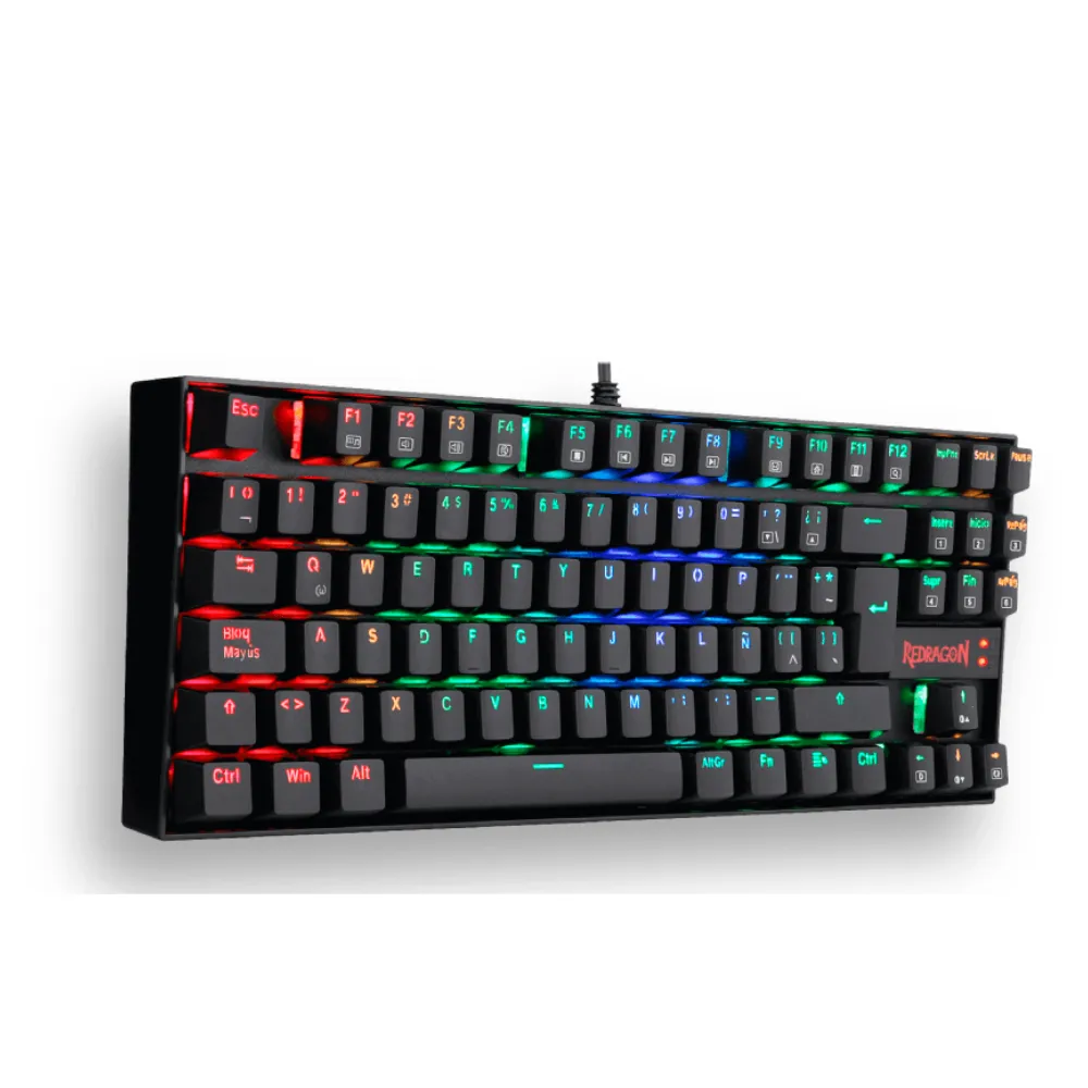 Teclado Gamer Redragon Kumara K552 Negro Alámbrico RGB Switch azul