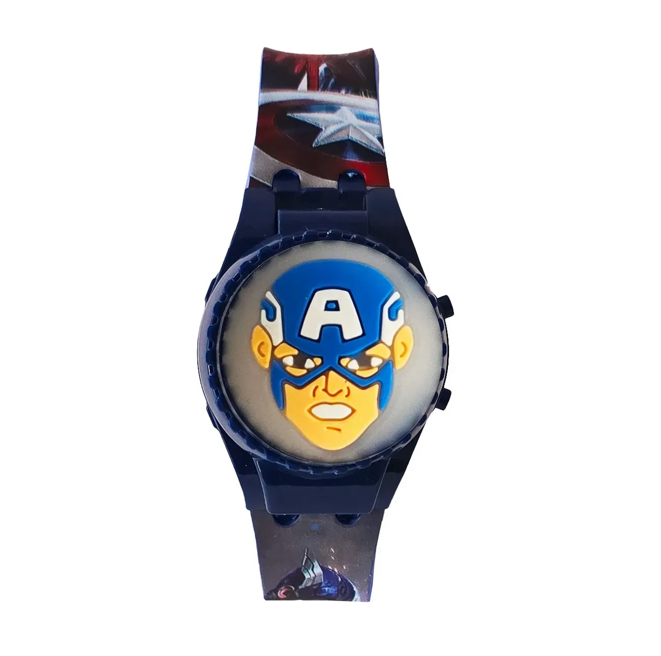 Reloj Niños Digital Capitan America Luces Spinner Infantil