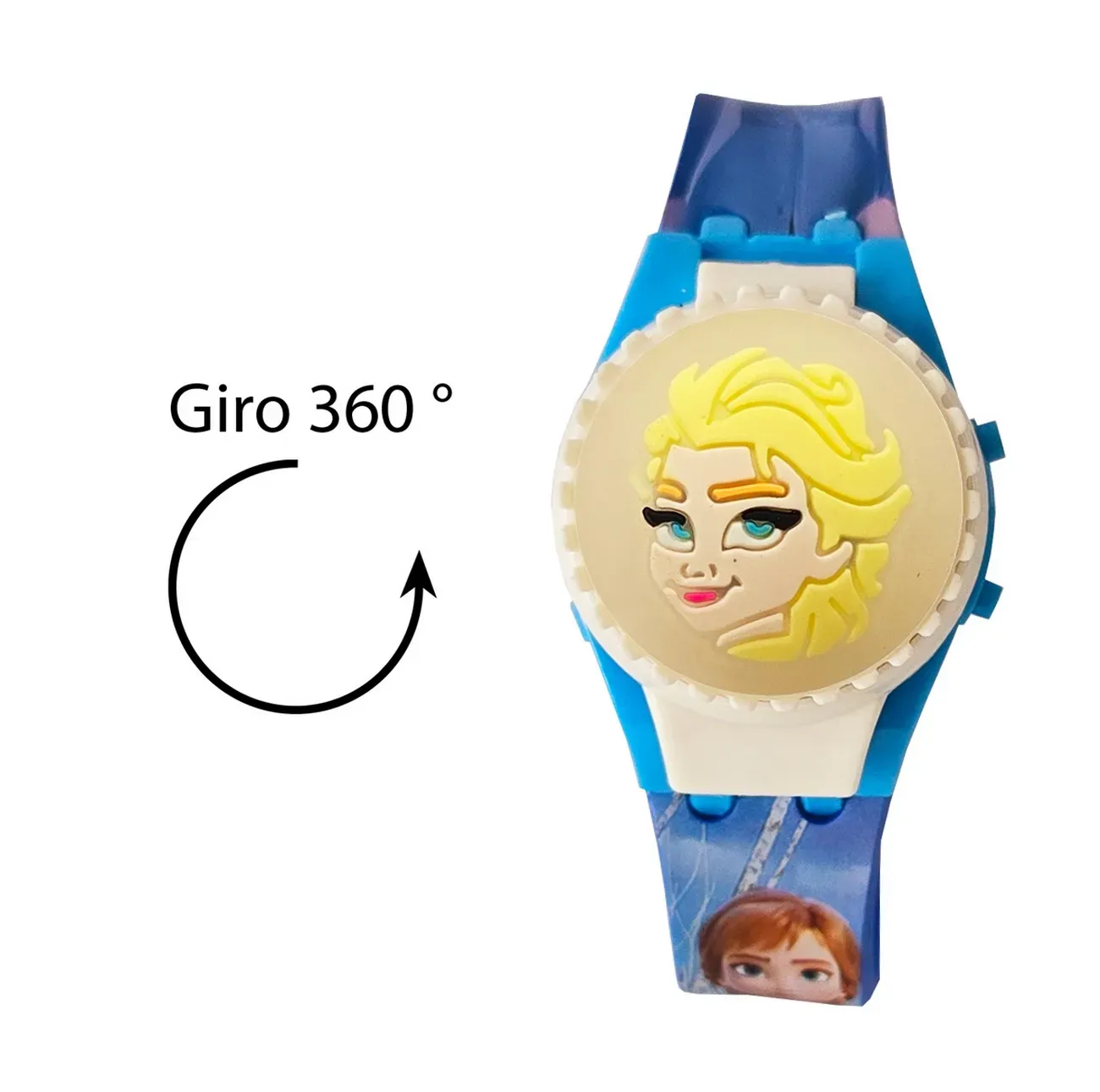 Reloj Niños Digital Frozen Elsa Luces Spinner Infantil Niñas