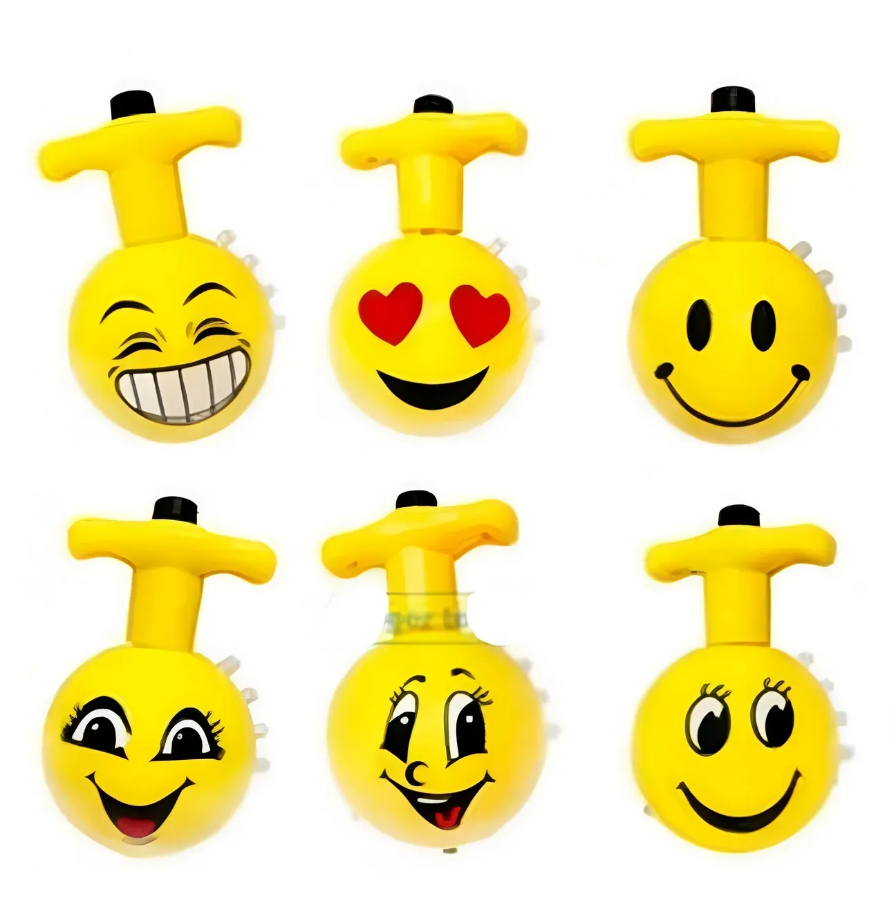 Trompo Luces Emojis Luces Musica Colores Divertido Niños X 6