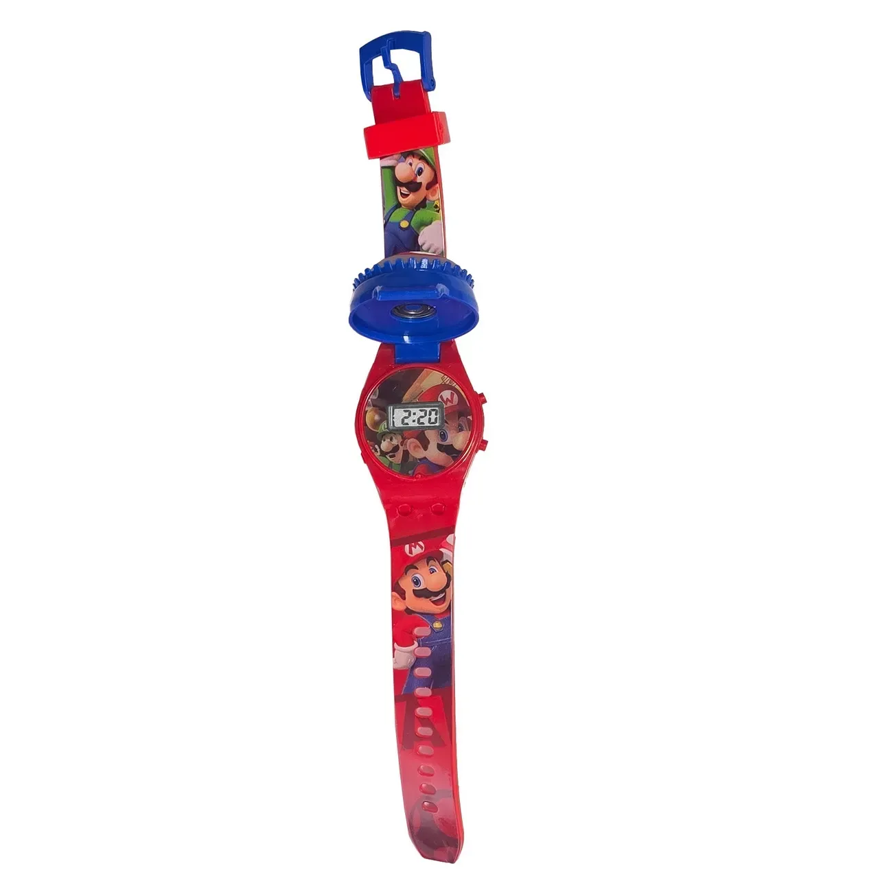 Reloj Niños Digital Super Mario Luces Spinner Tapa Infantil