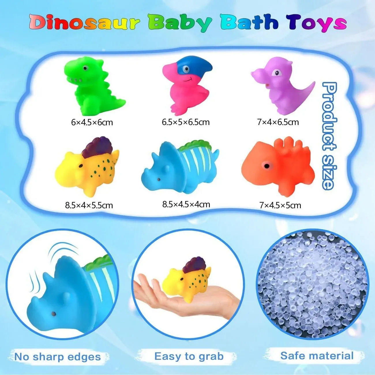 Dinosaurio De Goma Bañera De Bebes, Juguete Juego Para Niños