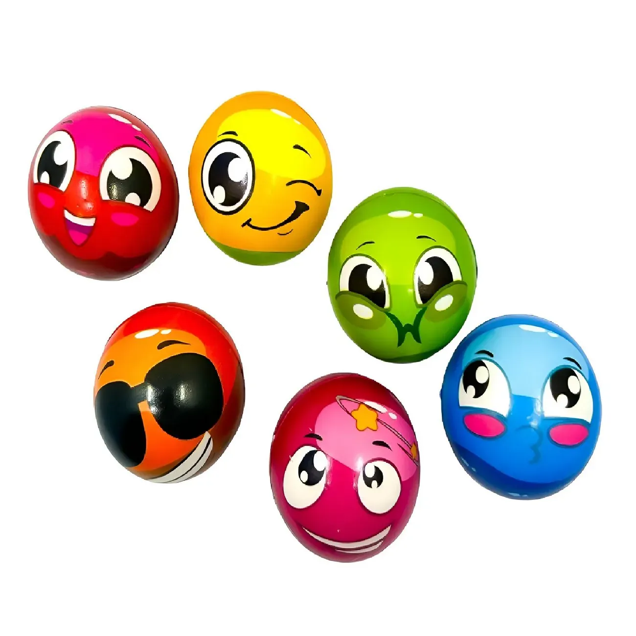 Pelotas Antiestres Emoji Caras Multicolor X 12 Unidades